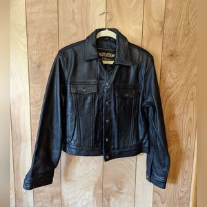 UNIK Coat Ultra Genuine Leather Jacket Black Size Large